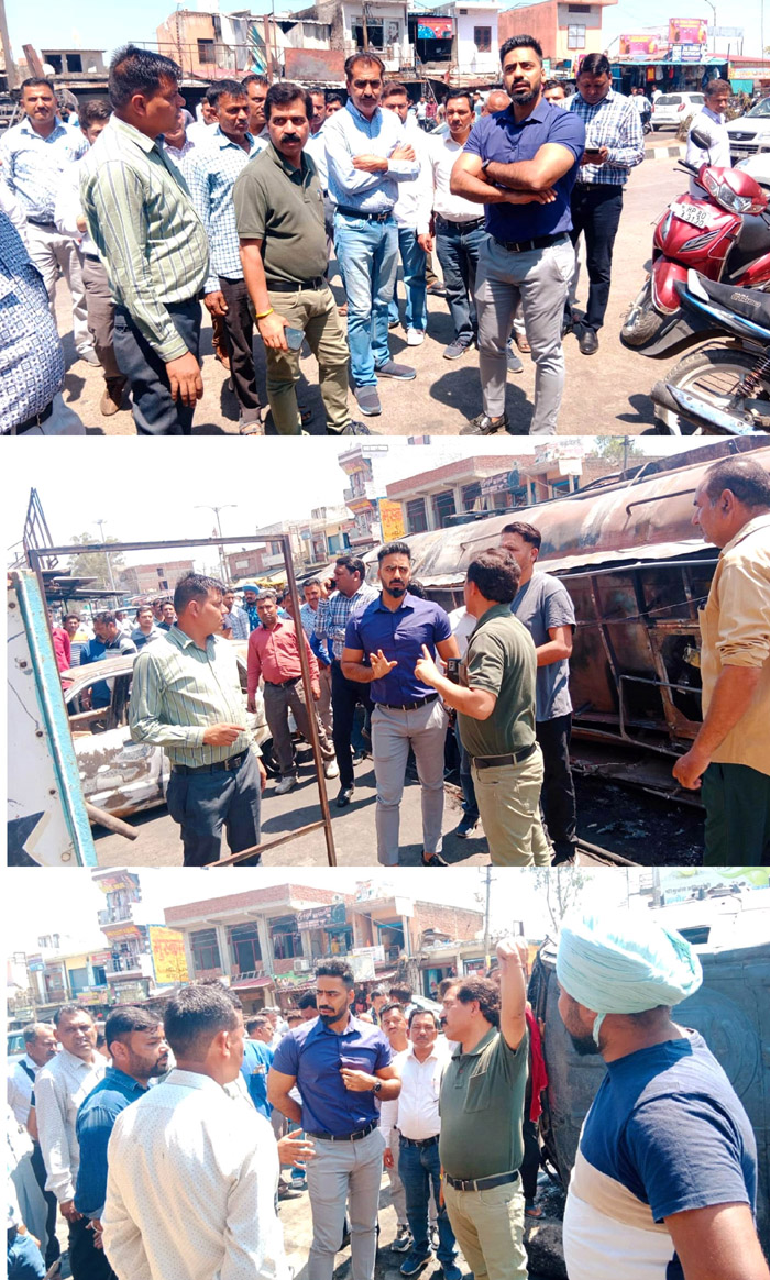 Deputy Commissioner visits oil tanker accident site in Tahliwal
